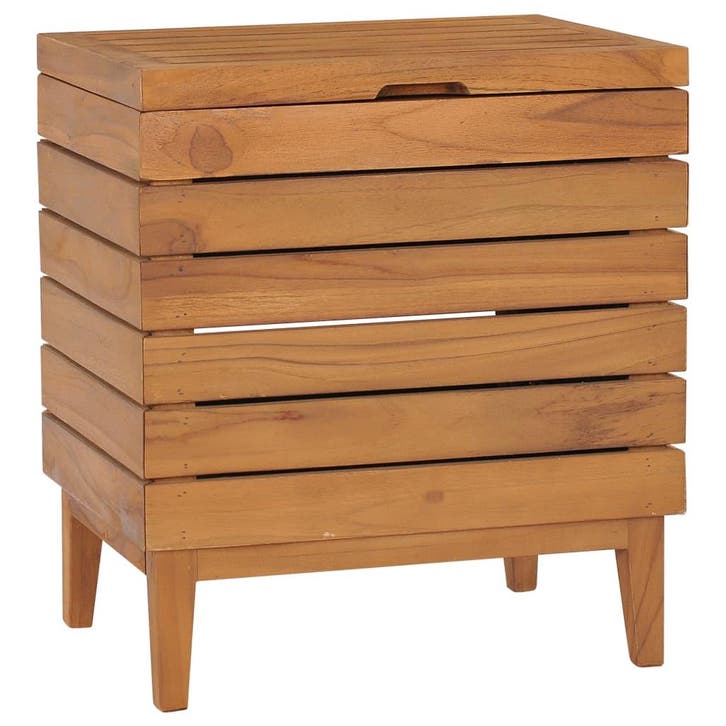 vidaXL Wasmand 40x30x45 cm massief teakhout, Huis en Inrichting, Woonaccessoires | Overige, Nieuw, Verzenden