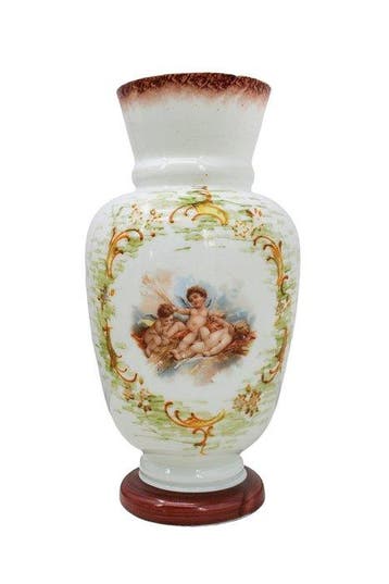 Vase XlX ème en opaline uranifère - Vase - Ouraline