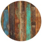 vidaXL Tafelblad rond 15-16 mm 80 cm massief gerecycled hout, Verzenden