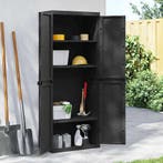 vidaXL Tuinkast 65x37x165 cm polypropeen zwart, Huis en Inrichting, Kasten | Overige, Verzenden, Nieuw