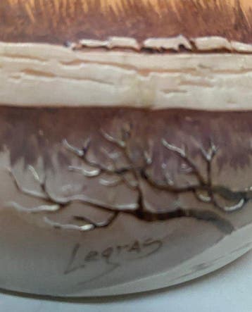 François-Théodore Legras - Vase - Verre - Decor hivernale