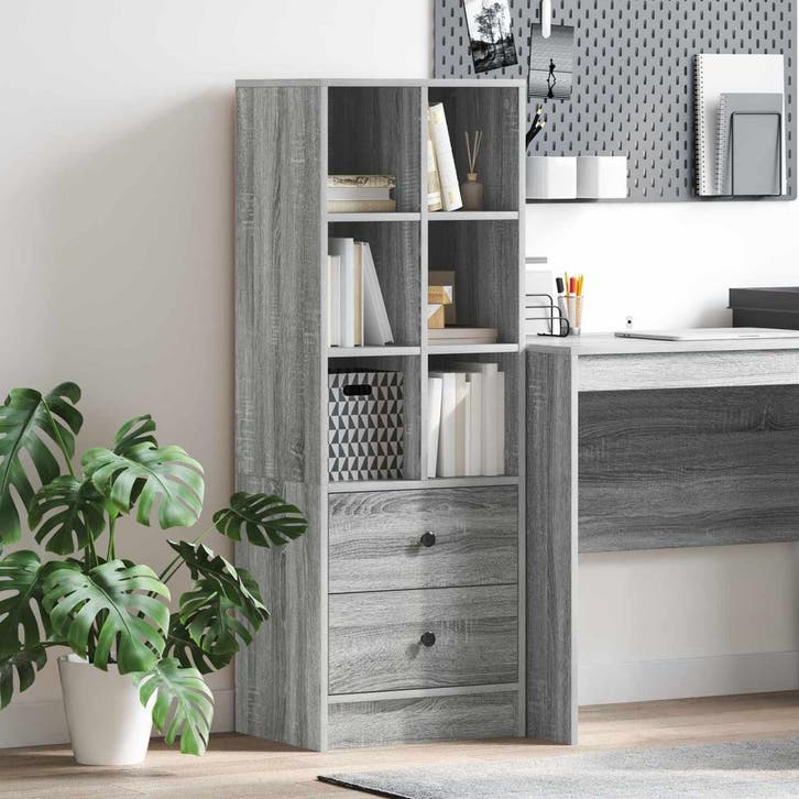 vidaXL Highboard met lade Grijs Sonoma 45,5 x 34 x 127 cm, Maison & Meubles, Armoires | Dressoirs, Envoi