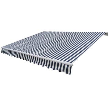 vidaXL Luifel gemotoriseerd uitschuifbaar 400 cm blauw/wit, Verzenden