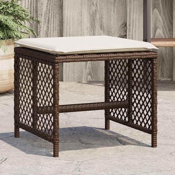vidaXL Tuinkrukken 4 st met kussens 41x41x36 cm poly rattan, Verzenden, Nieuw