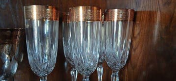 Drinkset (12) - Glas, Verguld
