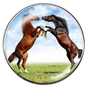Fako Bijoux - Click Button - Glas - Paarden - Bruin, Verzenden