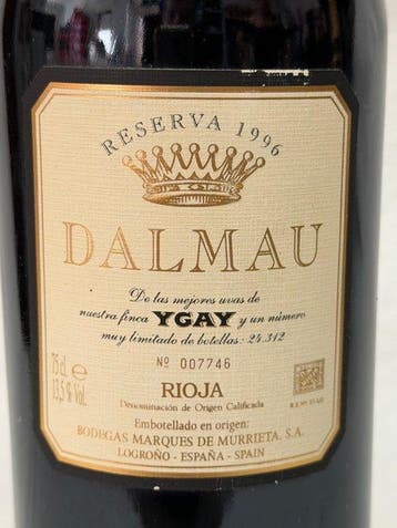 1996 Marqués de Murrieta, Dalmau - Rioja Reserva - 1, Nieuw