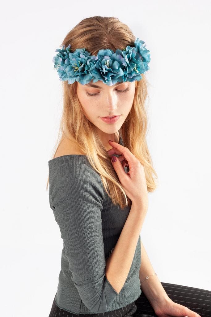 KIMU® Bloemenkrans Haar Hibiscus Blauw Hawaii Blauwe Bloemen, Kleding | Dames, Carnavalskleding en Feestkleding, Nieuw, Ophalen of Verzenden