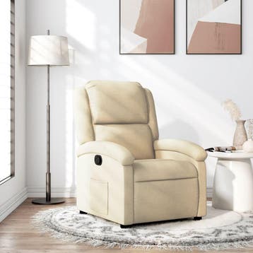 vidaXL Relaxfauteuil crème stof, Huis en Inrichting, Fauteuils, Verzenden, Nieuw