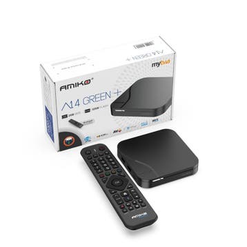 Retourdeal: Amiko A14 Green+ Plus 4K Android IPTV Box, Ophalen of Verzenden