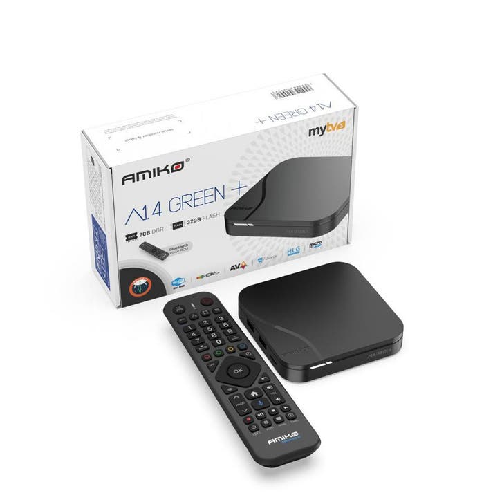 Retourdeal: Amiko A14 Green+ Plus 4K Android IPTV Box, Telecommunicatie, Zenders en Ontvangers, Ophalen of Verzenden