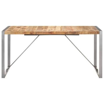 vidaXL Eettafel 160x80x75 cm massief ruw mangohout, Huis en Inrichting, Verzenden, Nieuw