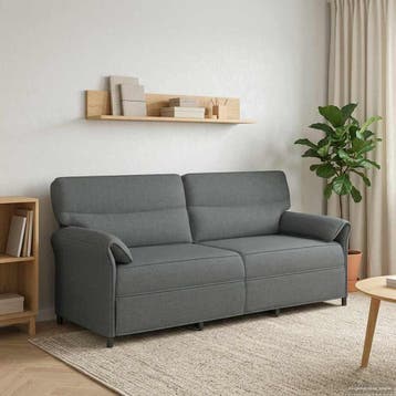 vidaXL 3-Zits Sofa 3-zits Donkergrijs 198 x 83 x 95 cm Stof, Verzenden, Nieuw