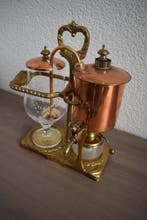 Retro - Koffiepot - Glas, messing, koper - Coffee / teamaker