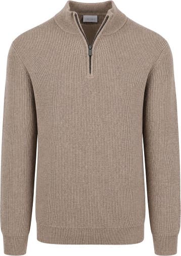 Suitable Half Zip Trui Cowo Taupe maat Maat 52/54 (L) Heren, Kleding | Heren, Maat 52/54 (L), Bruin, Verzenden, Nieuw