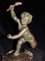 Antiek Sculptuur beeld van een Jongetje - Putto - sculptuur,