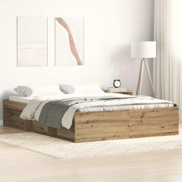 vidaXL Bedframe zonder matras spaanplaat artisanaal, Verzenden, Nieuw