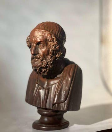 Beeldje - Bust of Homer Ancient Greek Poet Vintage