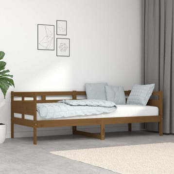 vidaXL Slaapbank massief grenenhout honingbruin 80x200 cm, Verzenden, Nieuw
