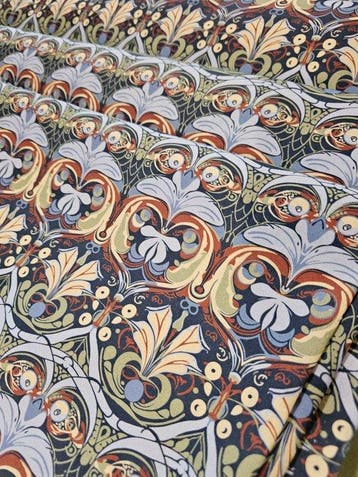 William Morris-stof Art Deco - geometrisch ontwerp -
