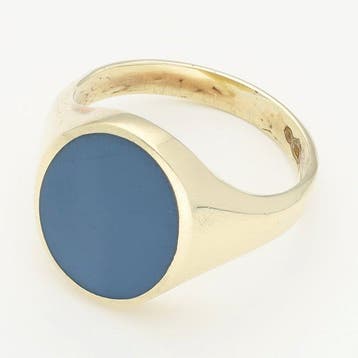 Ring - 14 karaat Geel goud - Lagensteen, Handtassen en Accessoires, Ringen, Nieuw