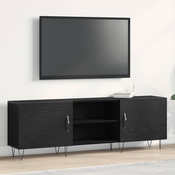 vidaXL Tv-meubelset 150 x 30 x 50 cm Zwart Eiken Bewerkt, Verzenden, Nieuw