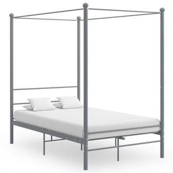 vidaXL Hemelbedframe metaal grijs 120x200 cm, Huis en Inrichting, Slaapkamer | Bedden, Verzenden, Nieuw