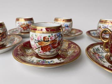 Tasse (12) - A Fine Set of Six Mid-Century Parisian