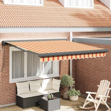 vidaXL Elektrische Zonneluifel 3,5 x 2,5 m Geel en oranje, Verzenden