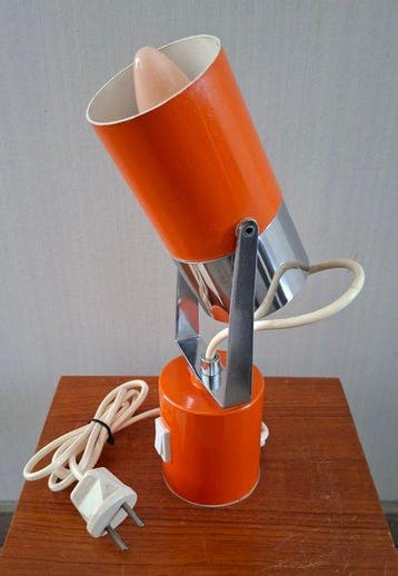 Lamp - Metaal, Chroom, Plastic - Flower Power periode