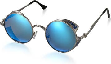 Retro Zonnebril Blauw UV400 | Retour deal | -29% korting, Overige merken, Zonnebril, Nieuw, Verzenden