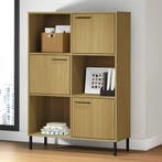 vidaXL Boekenkast met metalen poten OSLO 90x35x128,5 cm hout, Verzenden