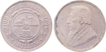 2 Shillings Sued Afrika 1894 f prfr Zuid Afrik Republik z..., Timbres & Monnaies, Monnaies | Amérique, Verzenden