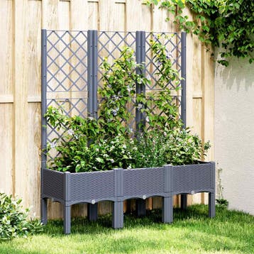 vidaXL Plantenbak met latwerk 120x40x142 cm polypropeen, Verzenden