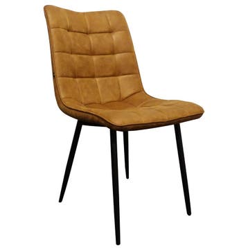 Stoel | Microvezel/Metaal | Cognac | Zwarte Poten | Indoor, Verzenden, Nieuw in verpakking