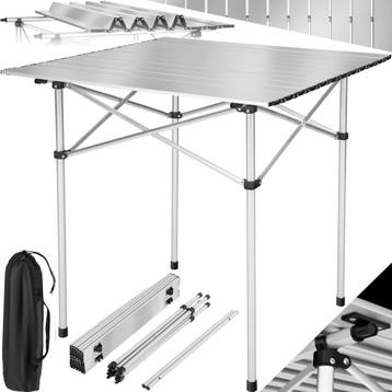 Aluminium campingklaptafel incl. tas 70x70x70 cm - grijs, Verzenden, Nieuw
