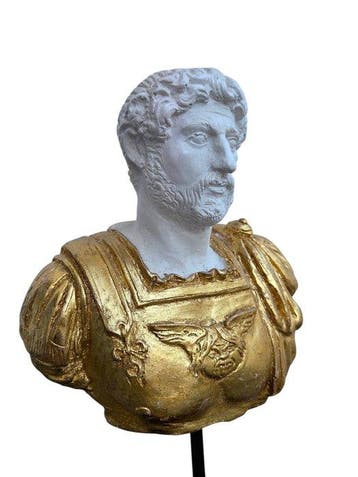 Figuur - Busto Adriano - 25 cm - marmerpoeder