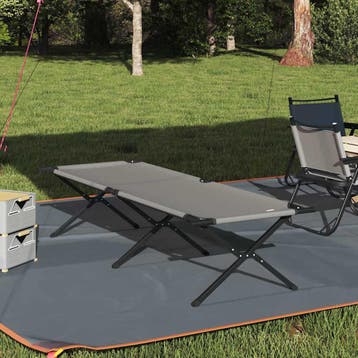 vidaXL Opvouwbaar Campingbed Grijs 210 x 80 x 46 cm Oxford, Verzenden