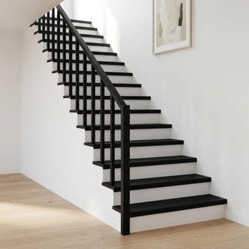 vidaXL Traplopers 4 st 110 x 30 x 2 cm Zwart Massief, Doe-het-zelf en Bouw, Verzenden, Nieuw