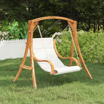 vidaXL Schommelstoel zonder schommelframe met kussen gebogen, Verzenden, Nieuw