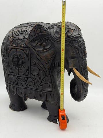 Grote XL houten olifant - Hout - Zwaar XXL sculptuur - India