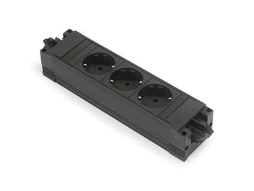 Bachmann Opstap Basis 3x 230V RA GST Zwart (Europese, Verzenden, Nieuw