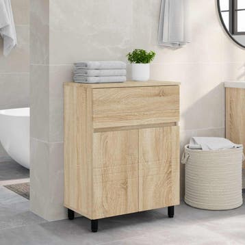 vidaXL Badkamer vaniteitsunit Sonoma Eiken 60 x 35 x 80 cm, Verzenden