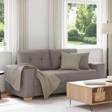 vidaXL Loveseat bank / zetel Taupe 180x77x82 cm Stof, Verzenden