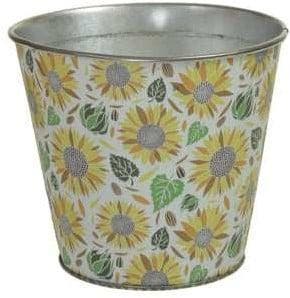 Bloemenpot Metal Flowerpot round bloemetjes, Maison & Meubles, Accessoires pour la Maison | Plantes & Fleurs artificielles