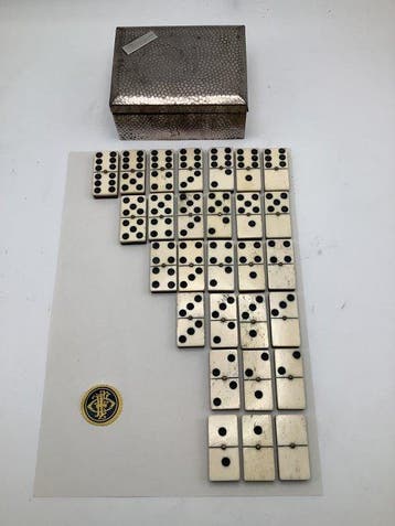 Bordspel - Domino-set van ebbenhout en ivoor