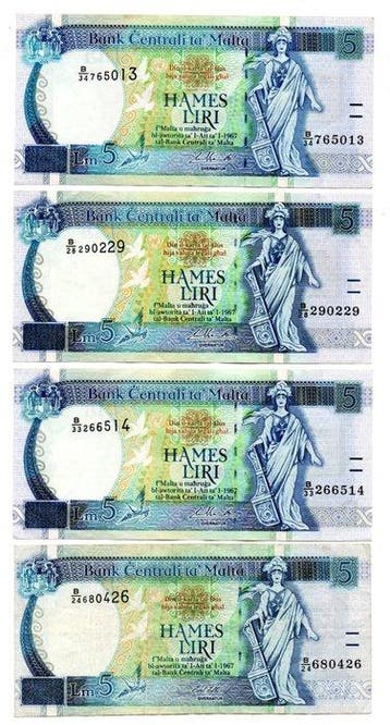 Malta. - 20 Banknotes - Various Dates (Zonder minimumprijs)