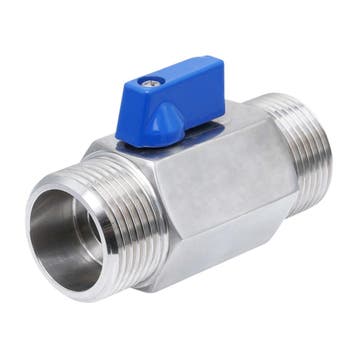 G 1 M/M Vanne À Bille Mini En Acier Inoxydable 69 Bar PTFE, Verzenden