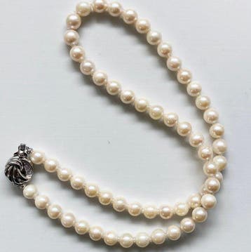 Zonder minimumprijs - Halsketting Zilver Parel -, Handtassen en Accessoires, Kettingen, Nieuw
