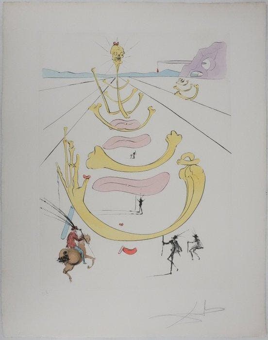 Salvador Dali (1904-1989) - Masque de la mort, Antiek en Kunst, Antiek | Overige Antiek